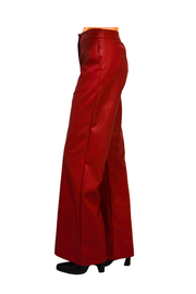 Pantaloni larghi in finta pelle borgogna LAFTY LIE