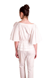 Blusa in cotone con maniche a farfalla MADDALENA DI LORENZO