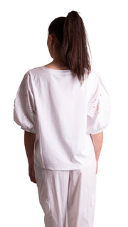 T-shirt di cotone con maniche intagliate Z.O.E.