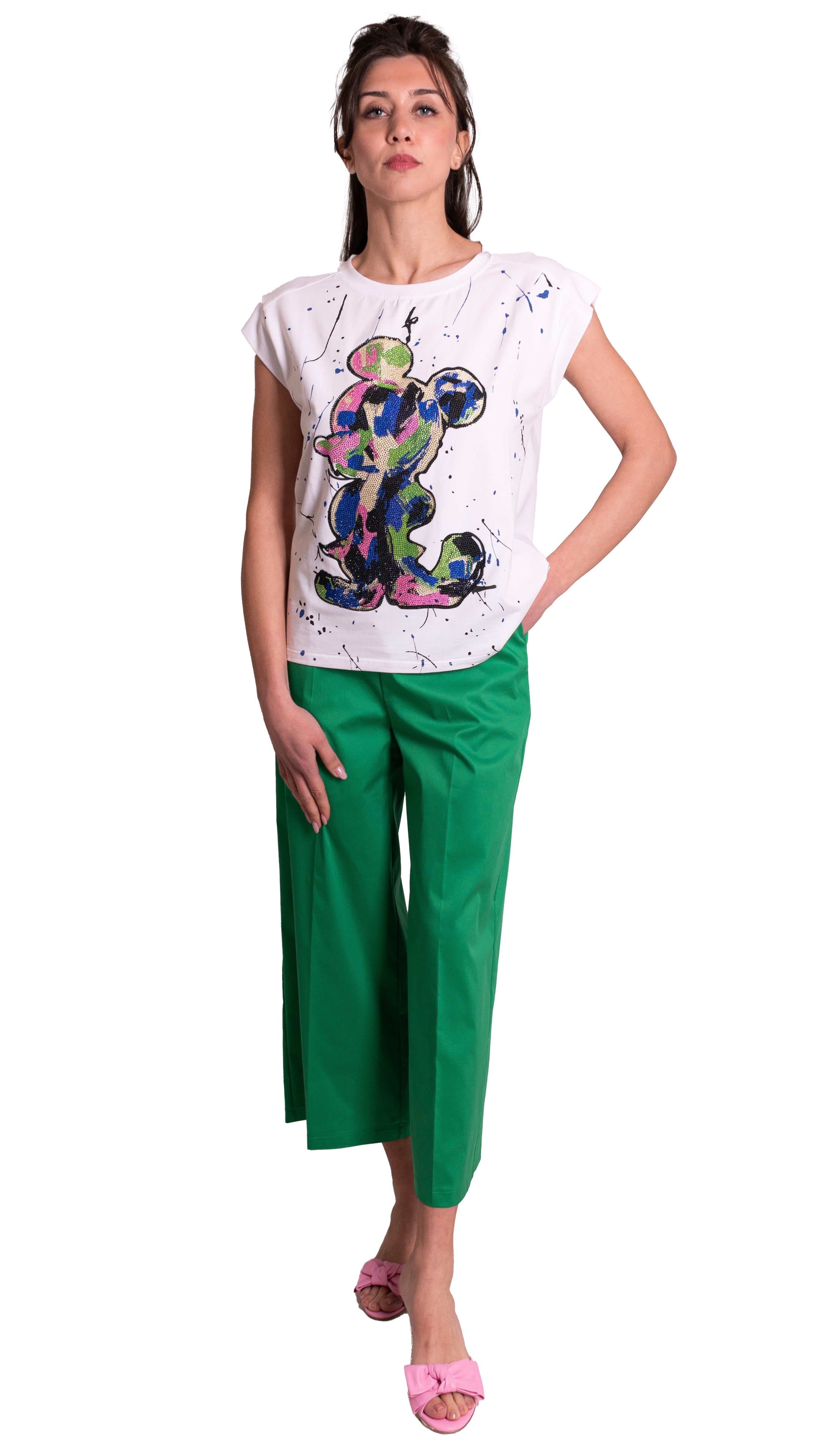 Pantaloni Cropped In Techno Cotone MADDALENA DI LORENZO
