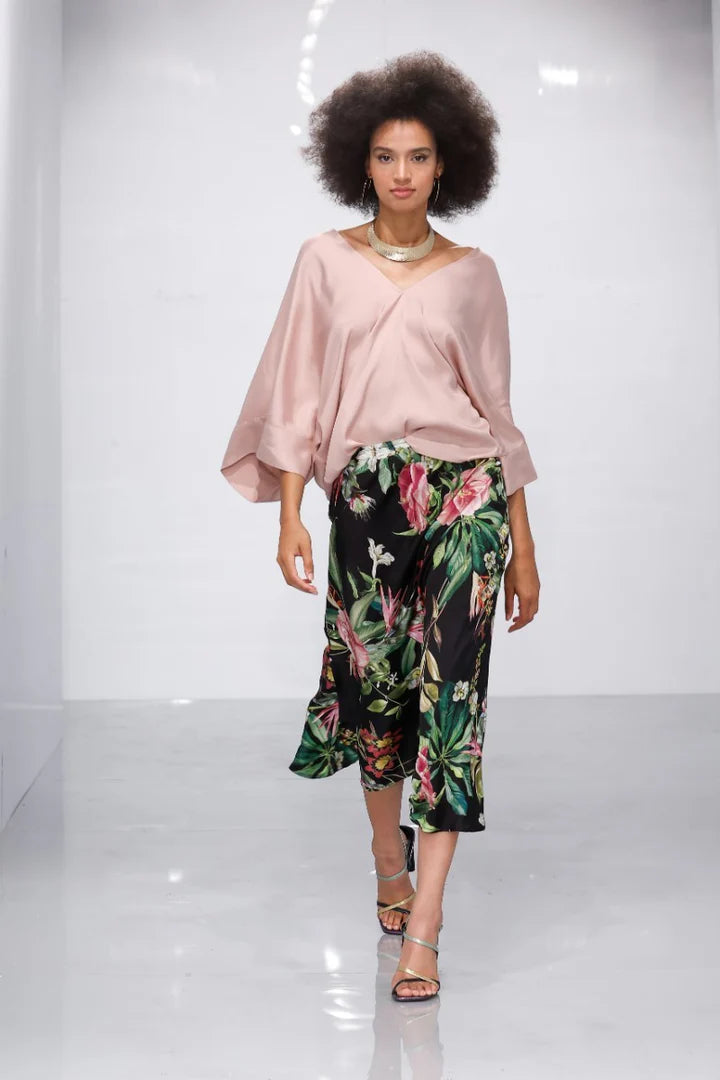 Gonna midi in satin floreale LAFTY LIE