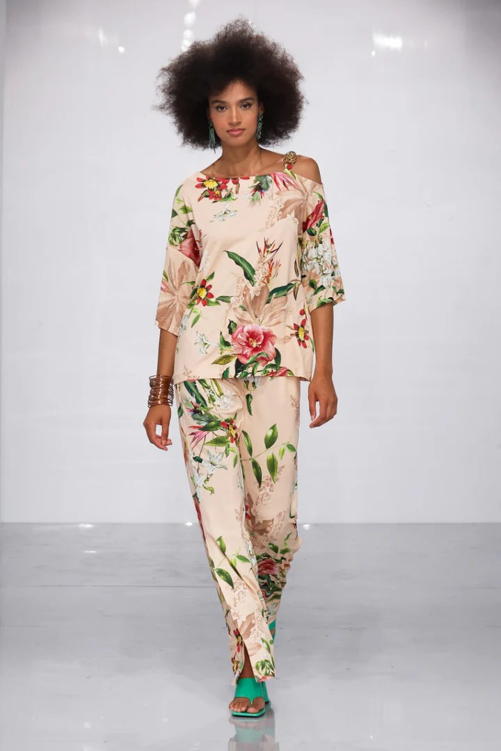 Pantaloni palazzo In jersey floreale LAFTY LIE