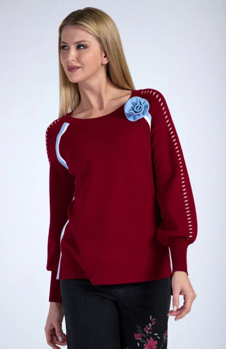 Maglia in viscosa dettaglio fiore LAFTY LIE