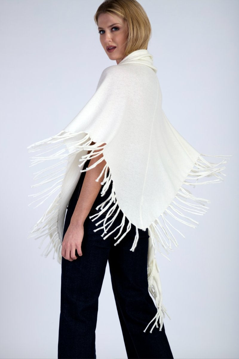 Scialle in maglia con bordo frange LAFTY LIE