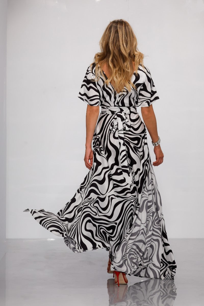 Abito lungo in viscosa fantasia optical LAFTY LIE