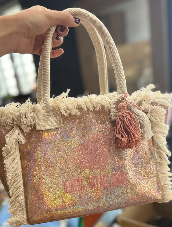 Borsa piccola in tessuto spalmato con logo ILARIA VITAGLIANO