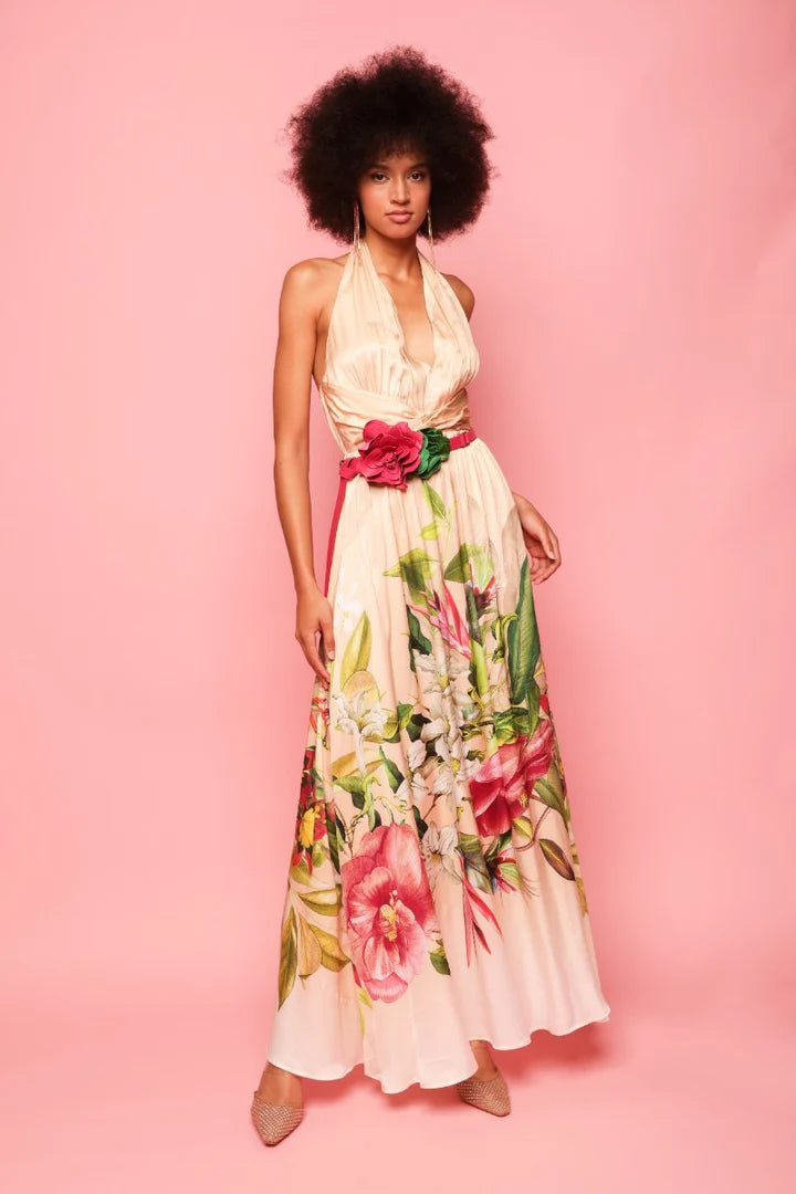 Abito lungo in viscosa floreale LAFTY LIE