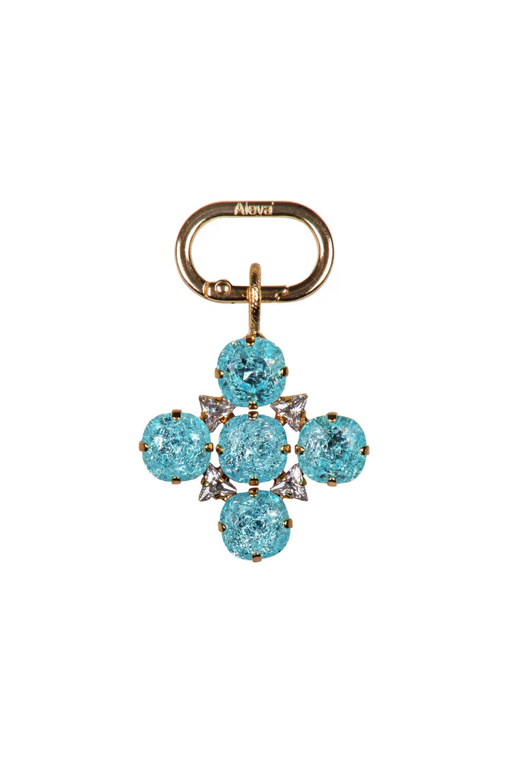 Ciondolo croce Fiore Sparkle azzurro e oro ALEVA' BIJOUX