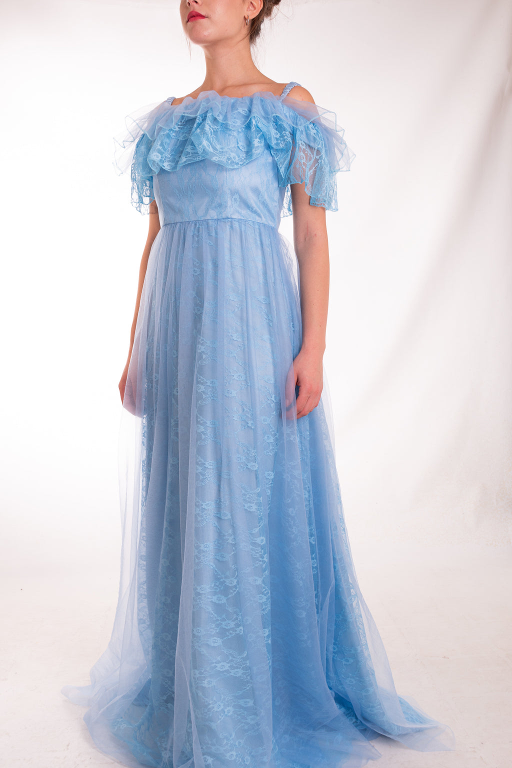 Abito lungo in tulle ricamato GLO'