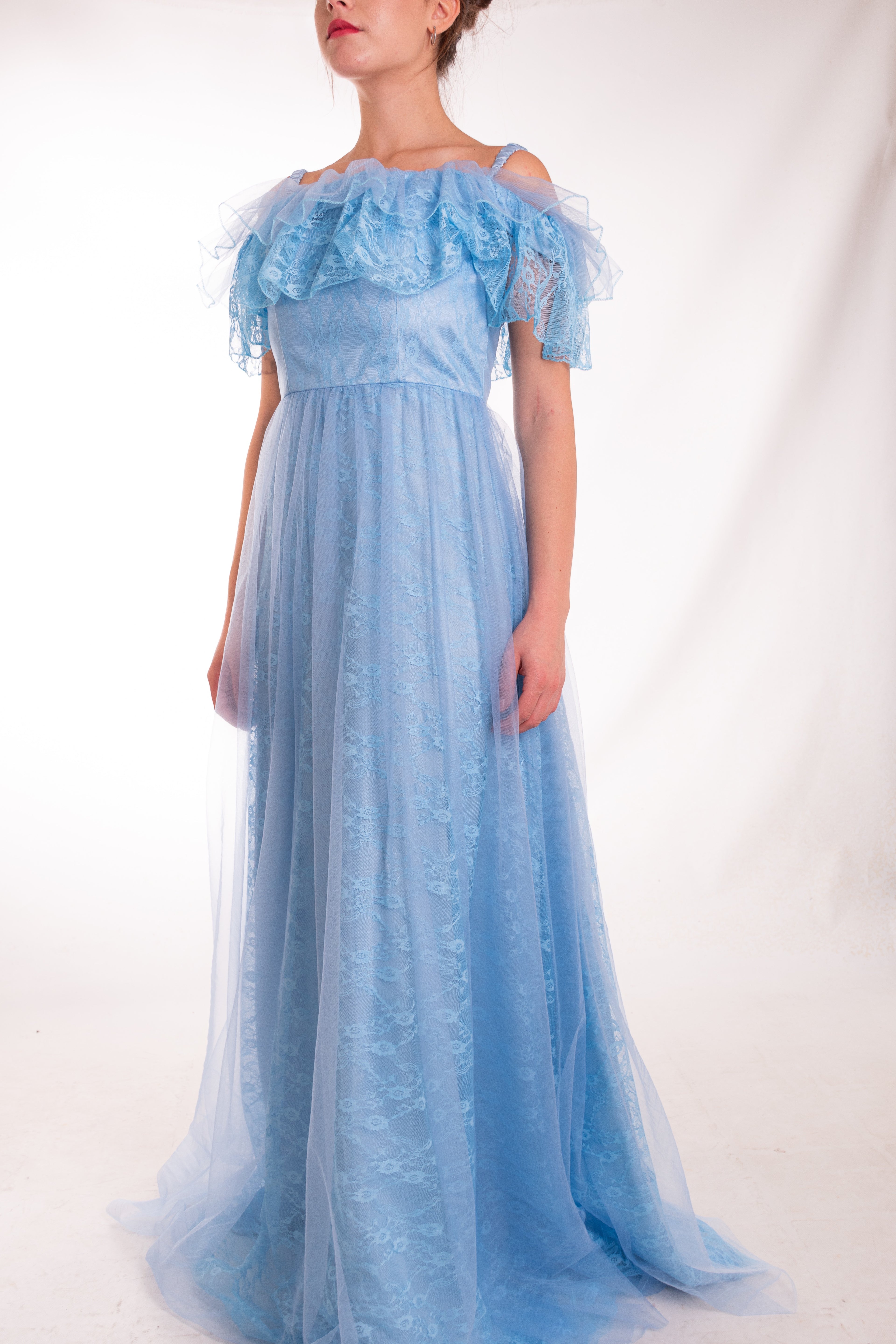 Abito lungo in tulle ricamato GLO'