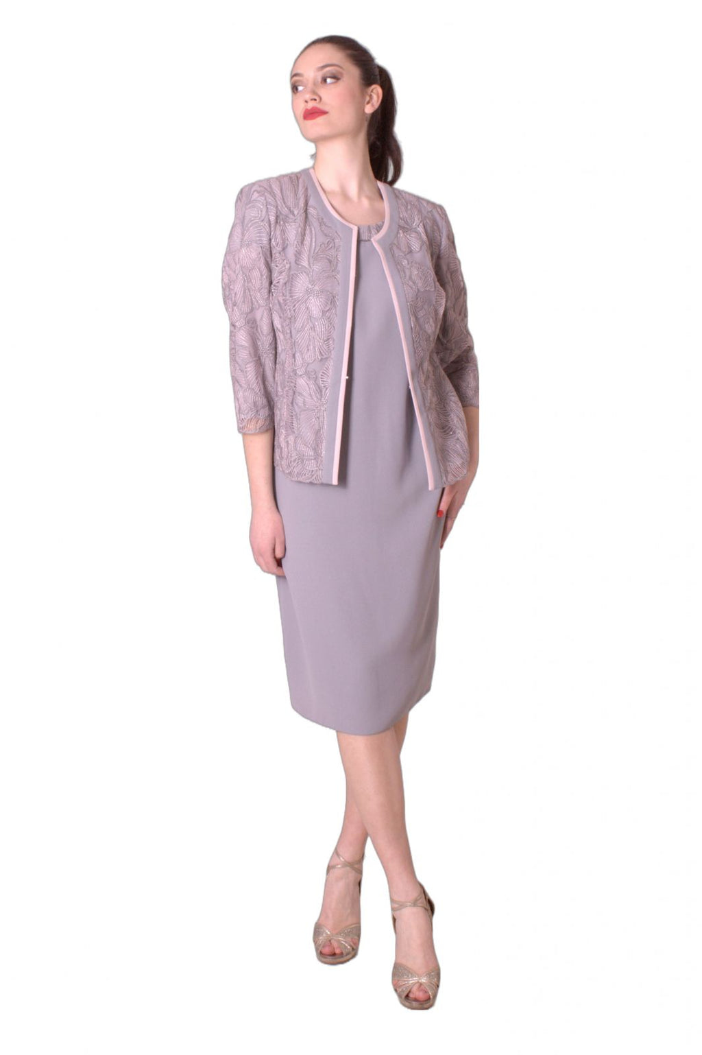 Completo abito e giacca con ricami lurex MARIA VITTORIA VINCI