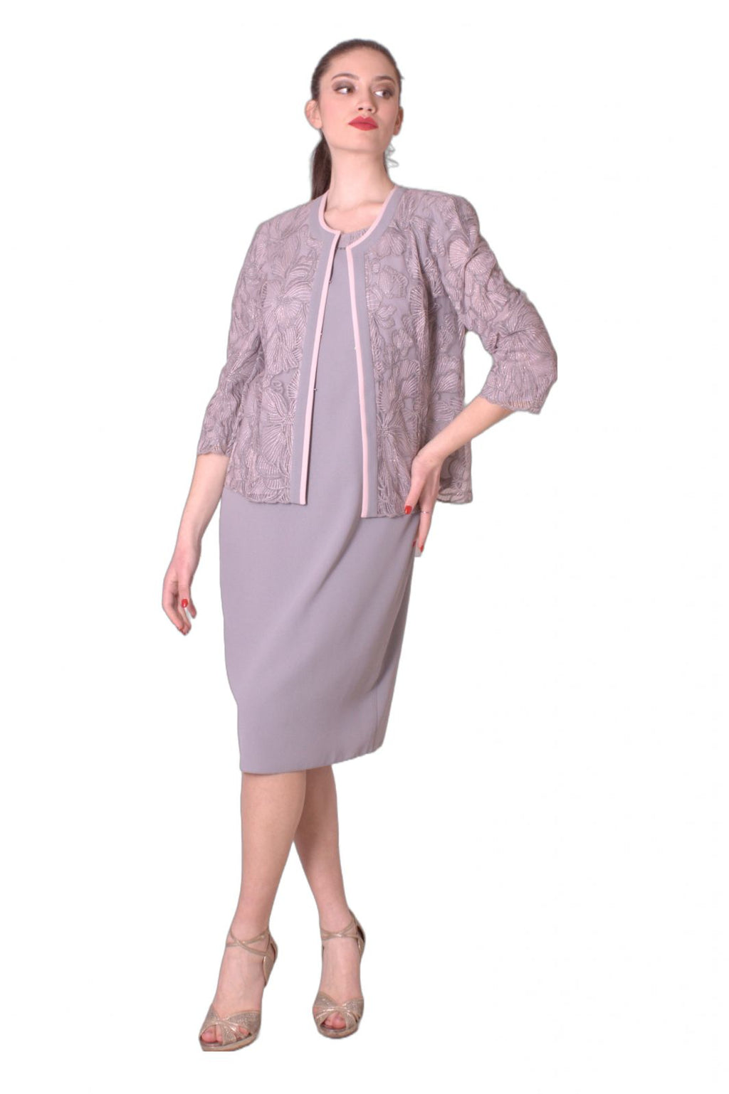 Completo abito e giacca con ricami lurex MARIA VITTORIA VINCI