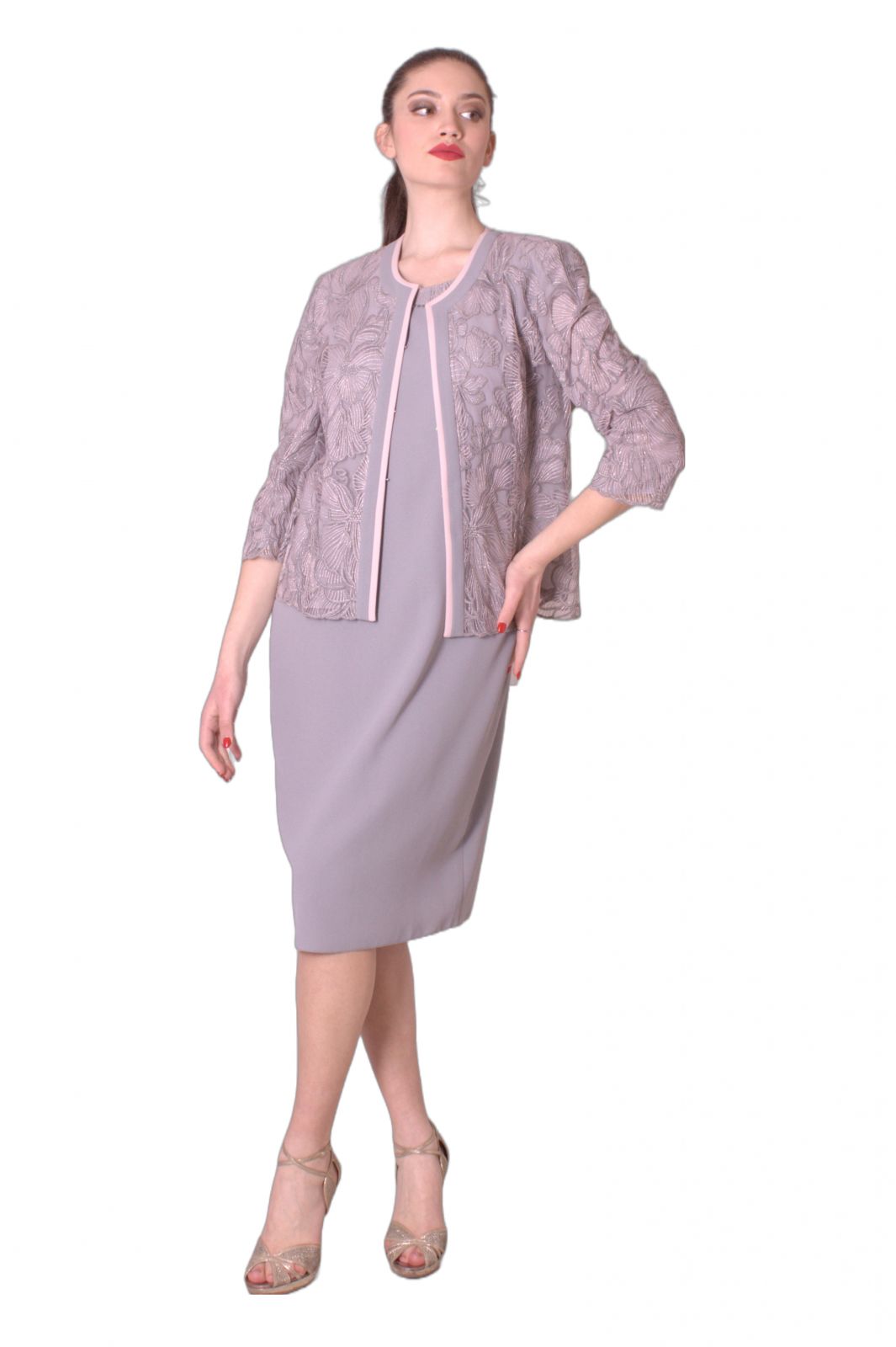 Completo abito e giacca con ricami lurex MARIA VITTORIA VINCI