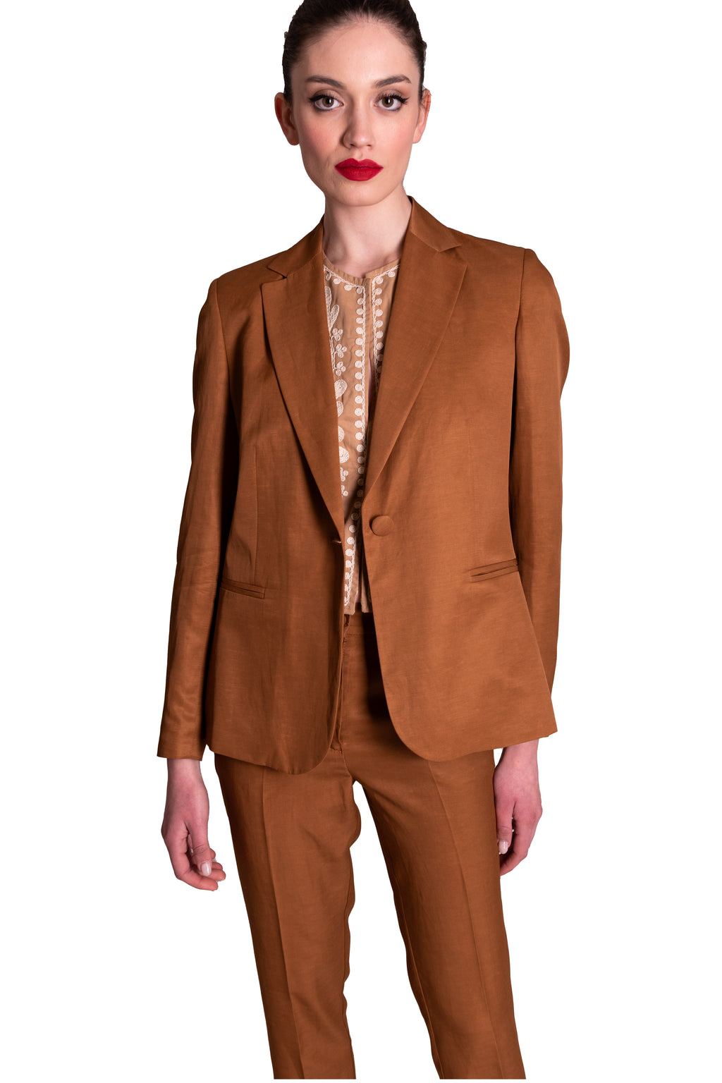 Giacca blazer in lino lucido D19