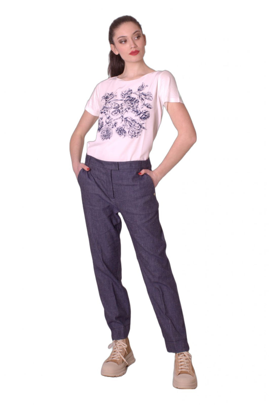 Pantalone misto cotone effetto jeans PENNY BLACK