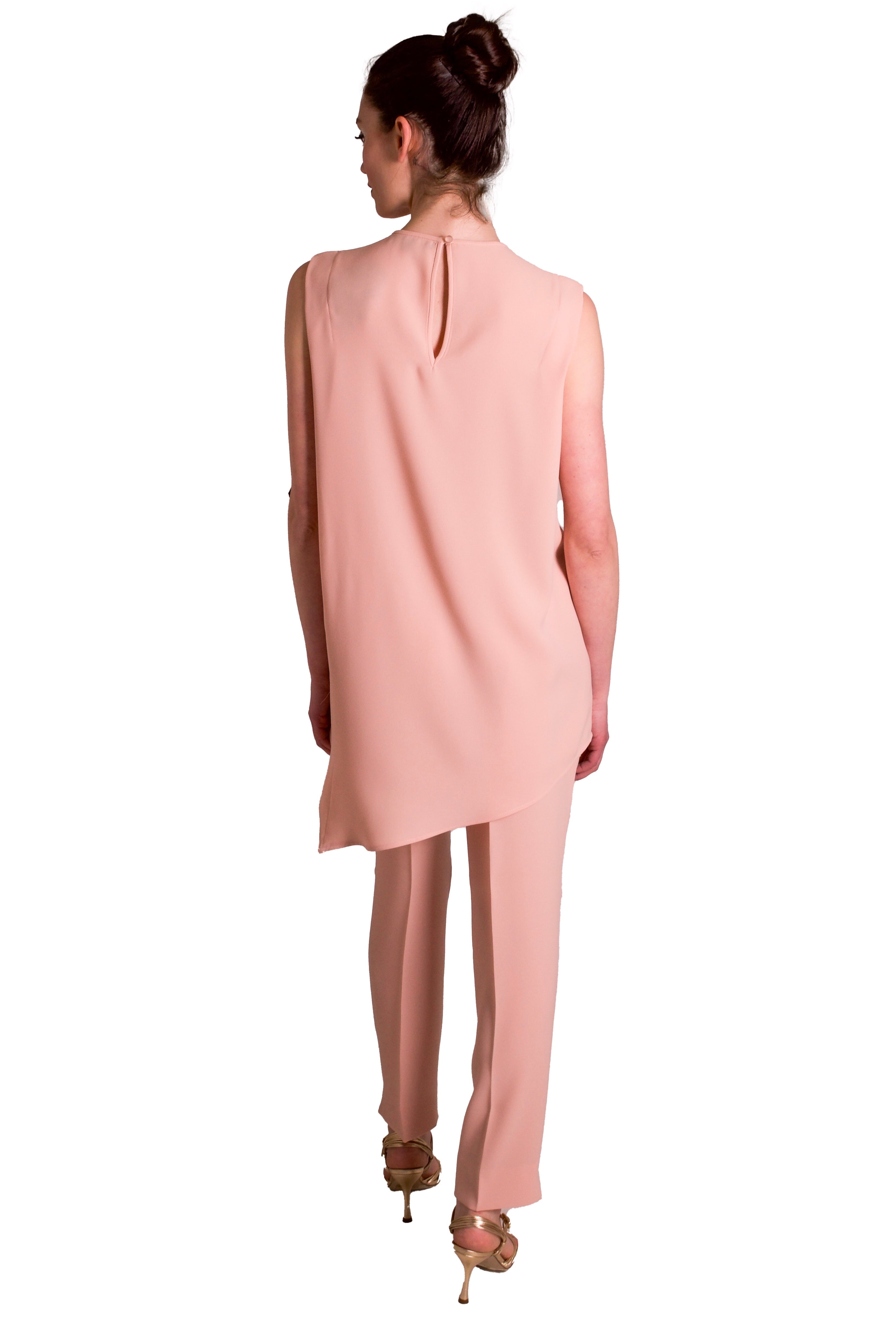 Blusa fluida in crepe grezza dettaglio fiocco ALBA CONDE