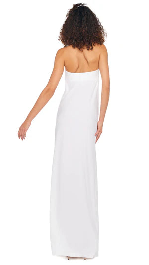 Abito lungo dettaglio cut-out in raso bianco NORMA KAMALI
