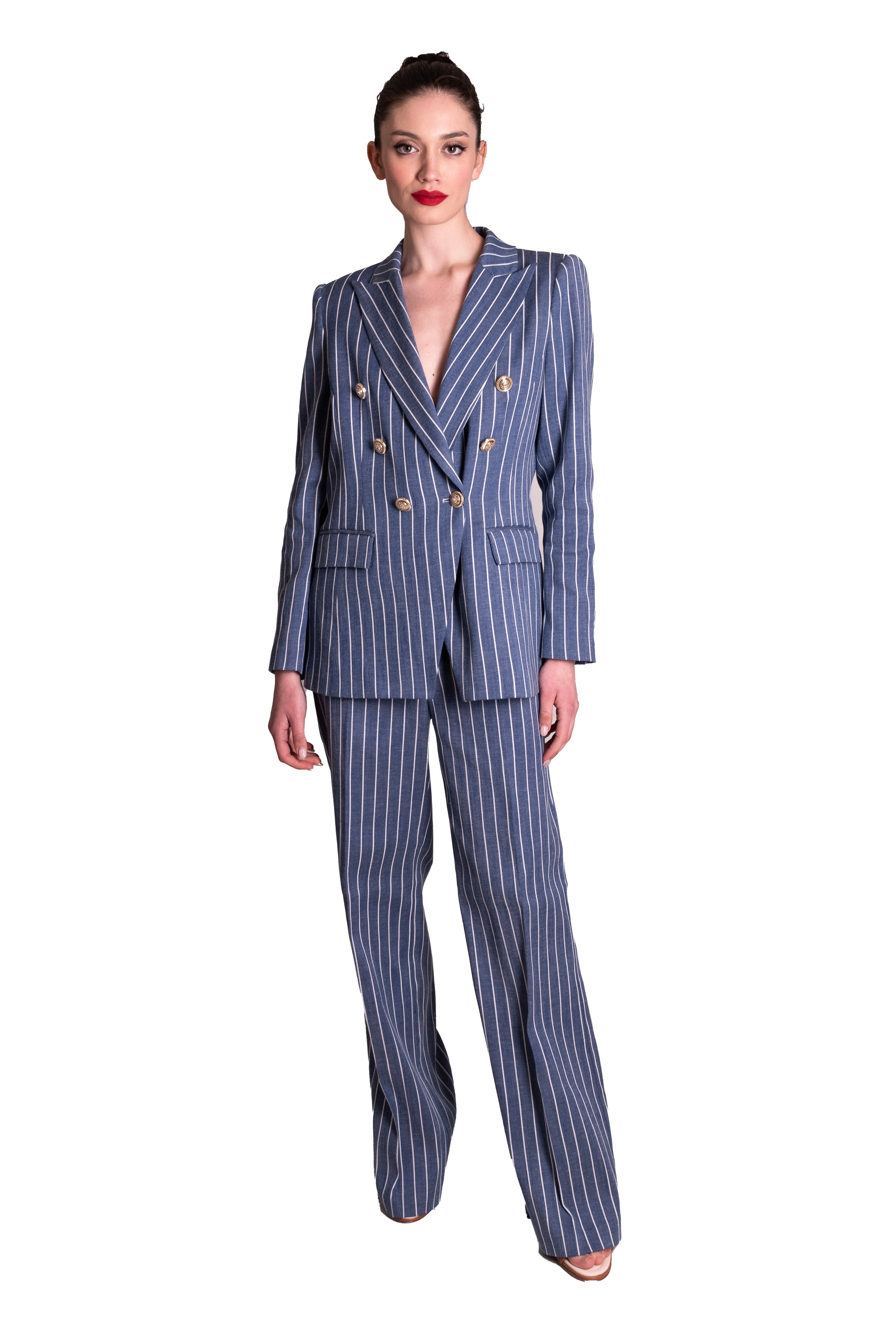 Giacca gessata a Doppiopetto CLO'