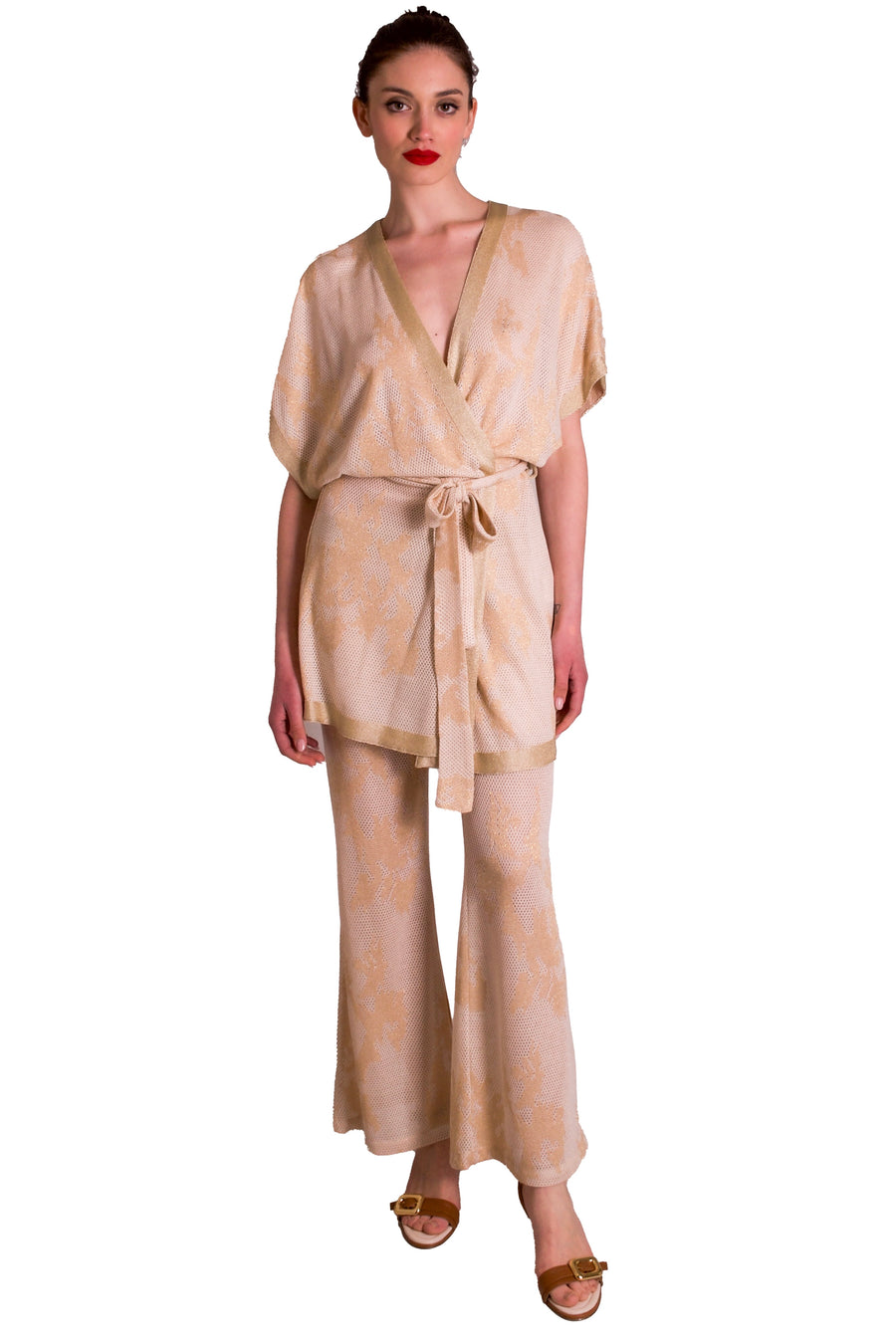 Pantaloni palazzo In Maglia lurex jacquard ANITIE'