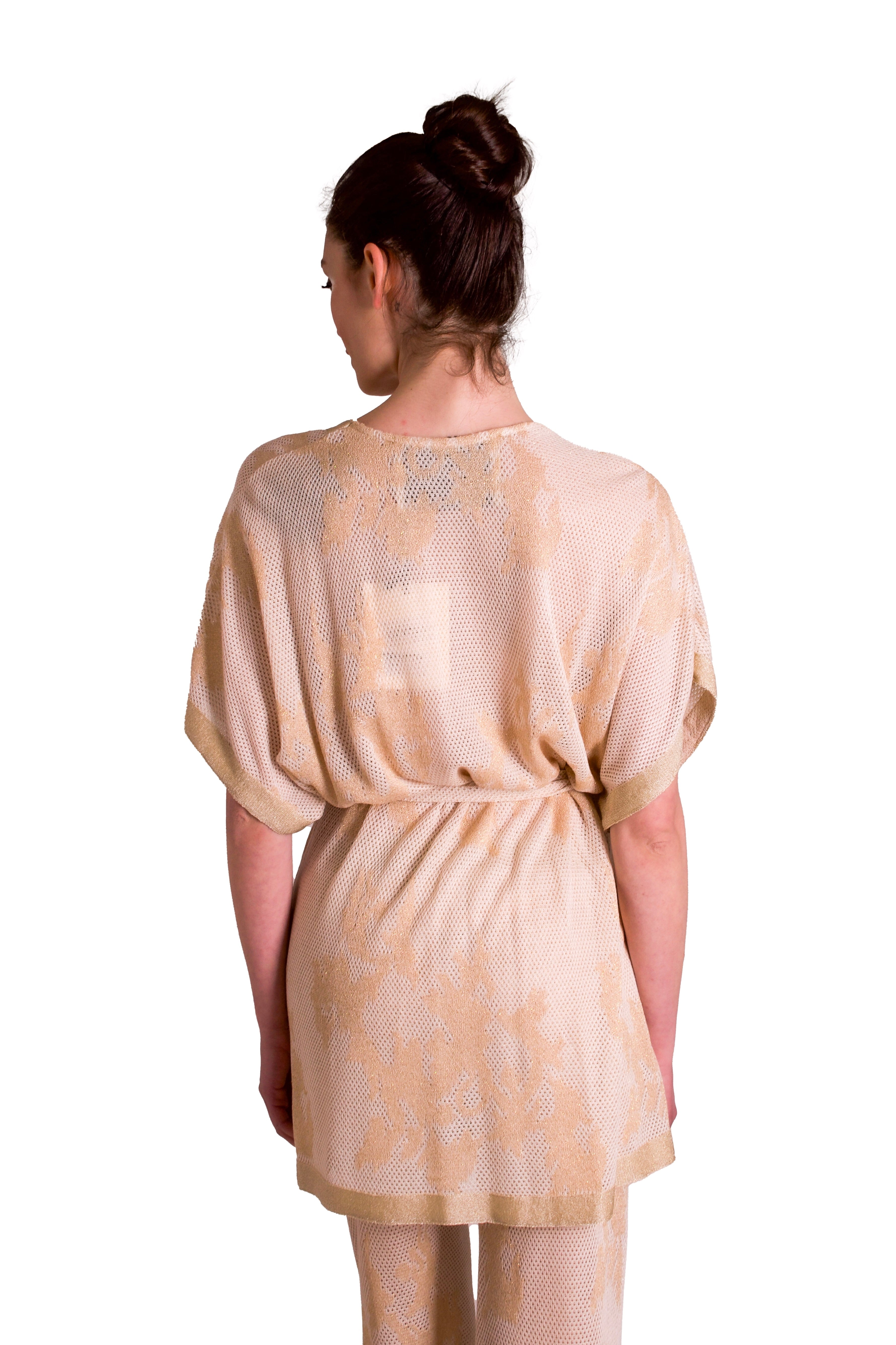 Giacca kimono in maglia lurex jacquard ANITIE'