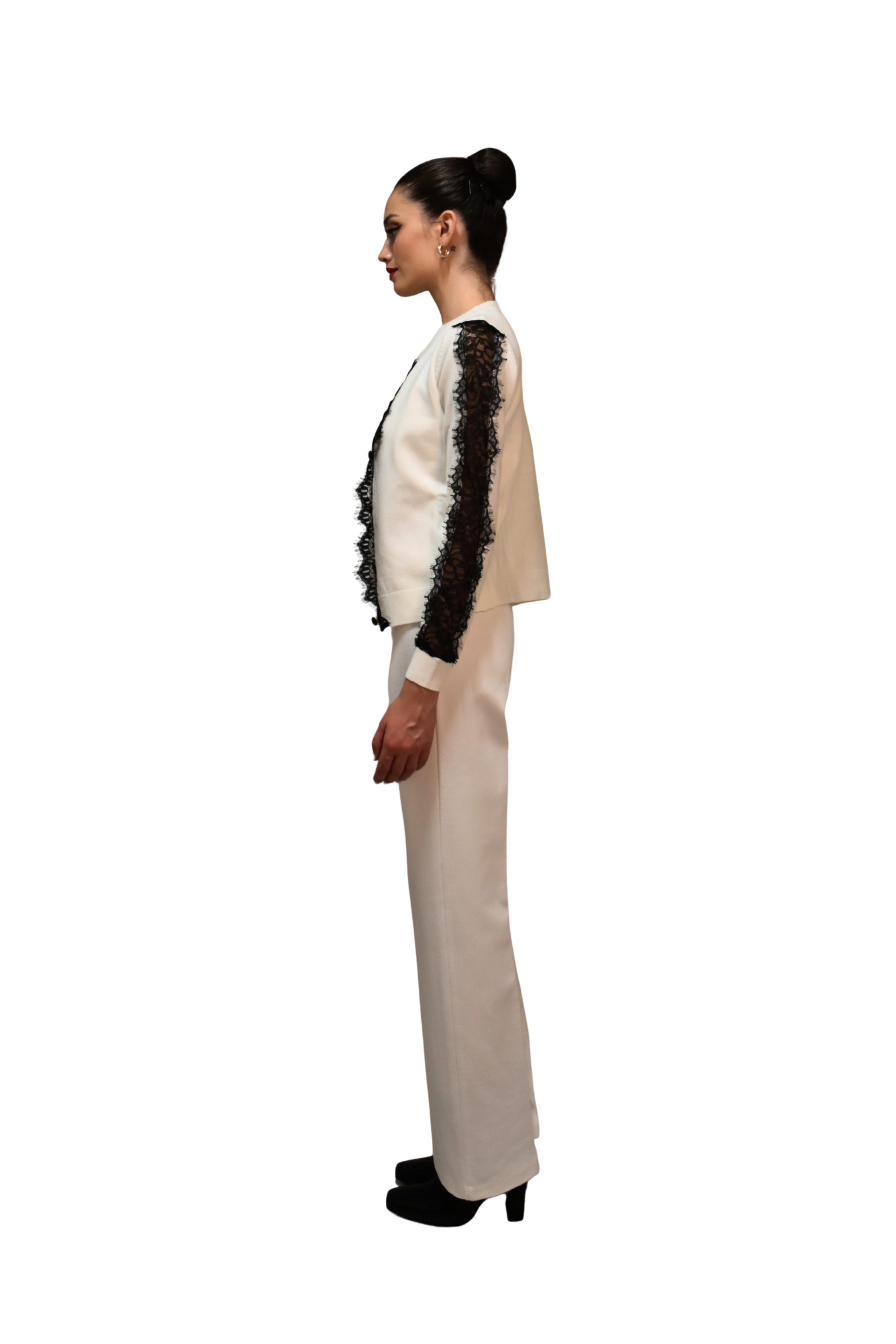 Cardigan in viscosa dettaglio pizzo LAFTY LIE