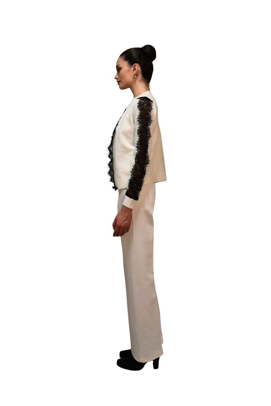 Cardigan in viscosa dettaglio pizzo LAFTY LIE