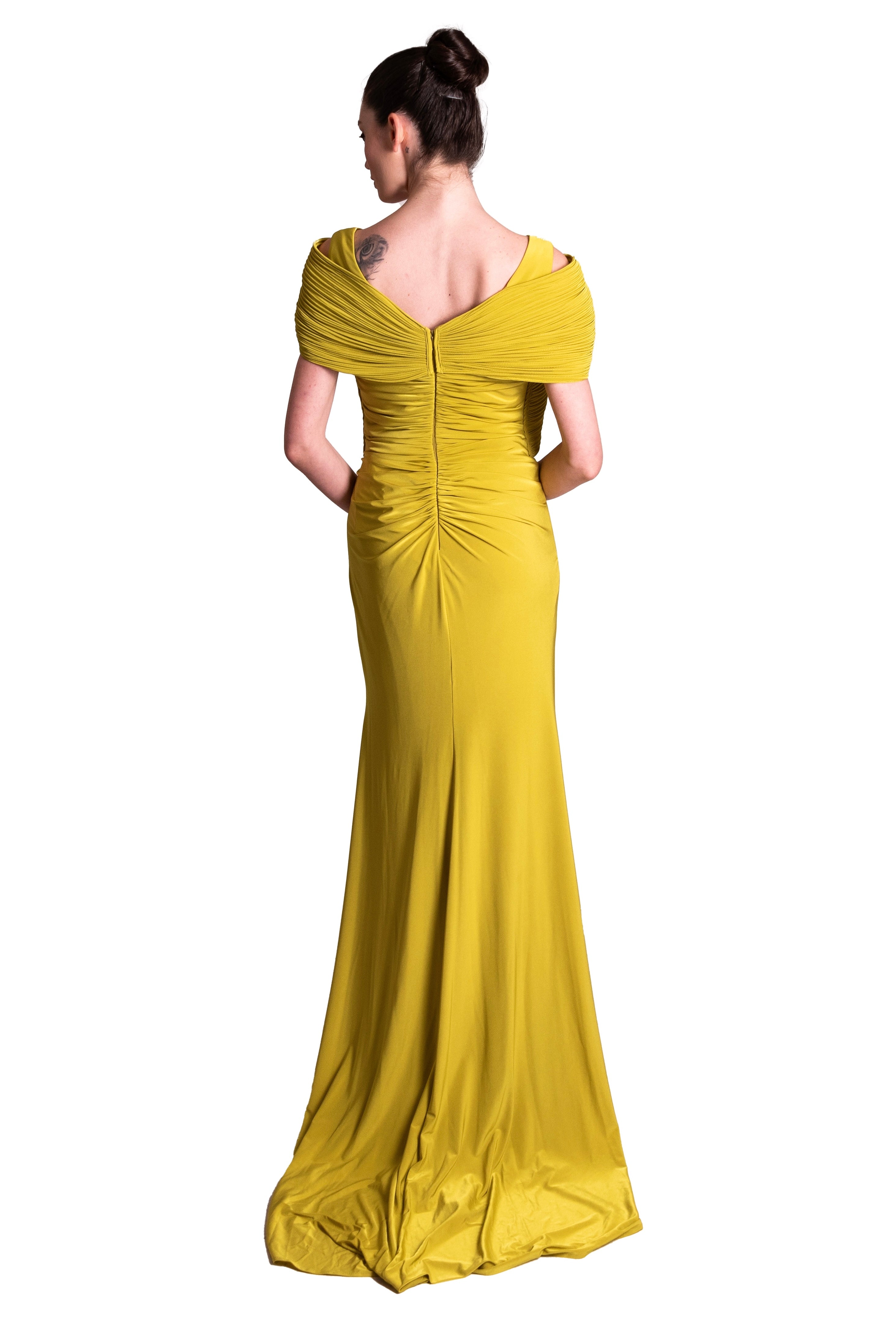 Abito Lungo in jersey Con bustino plissè META 4