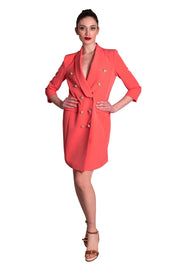 Abito robe-manteau in cady corallo CLO'