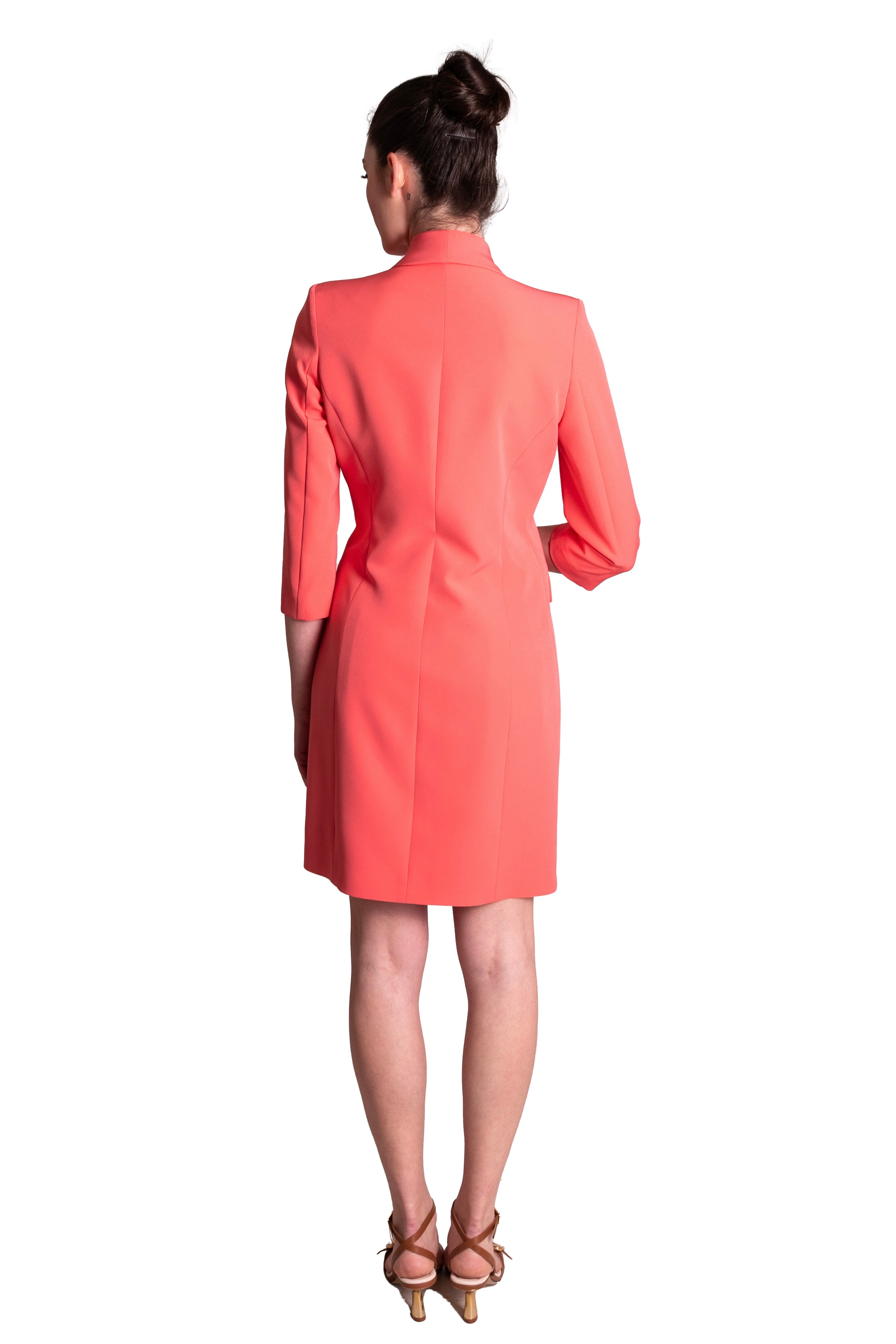 Abito robe-manteau in cady corallo CLO'