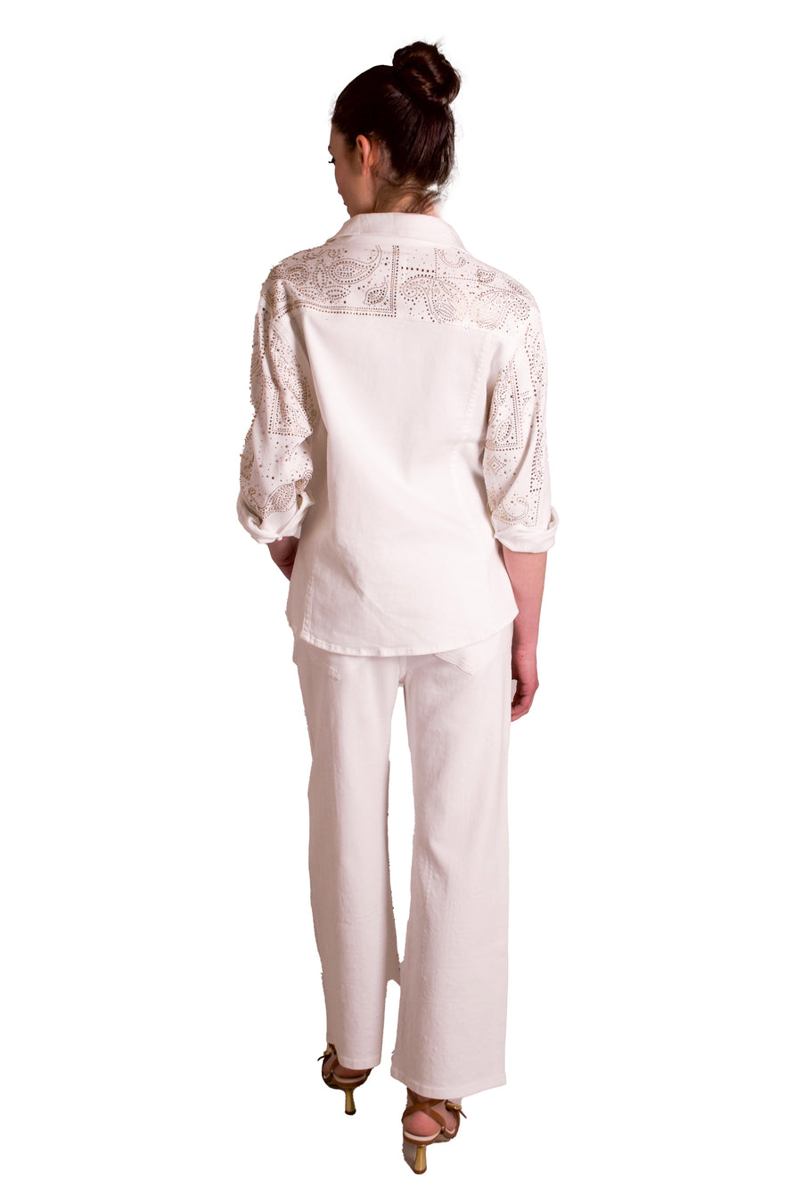 Pantaloni in denim con strass MEISIE
