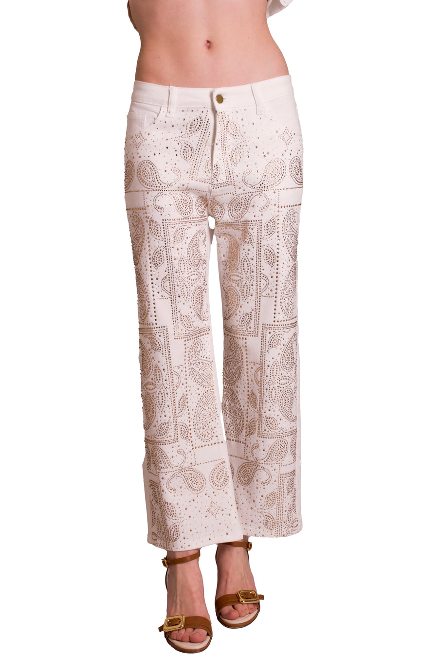 Pantaloni in denim con strass MEISIE