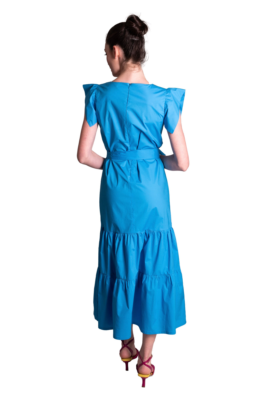 Abito lungo di cotone con logo allo scollo CLO'