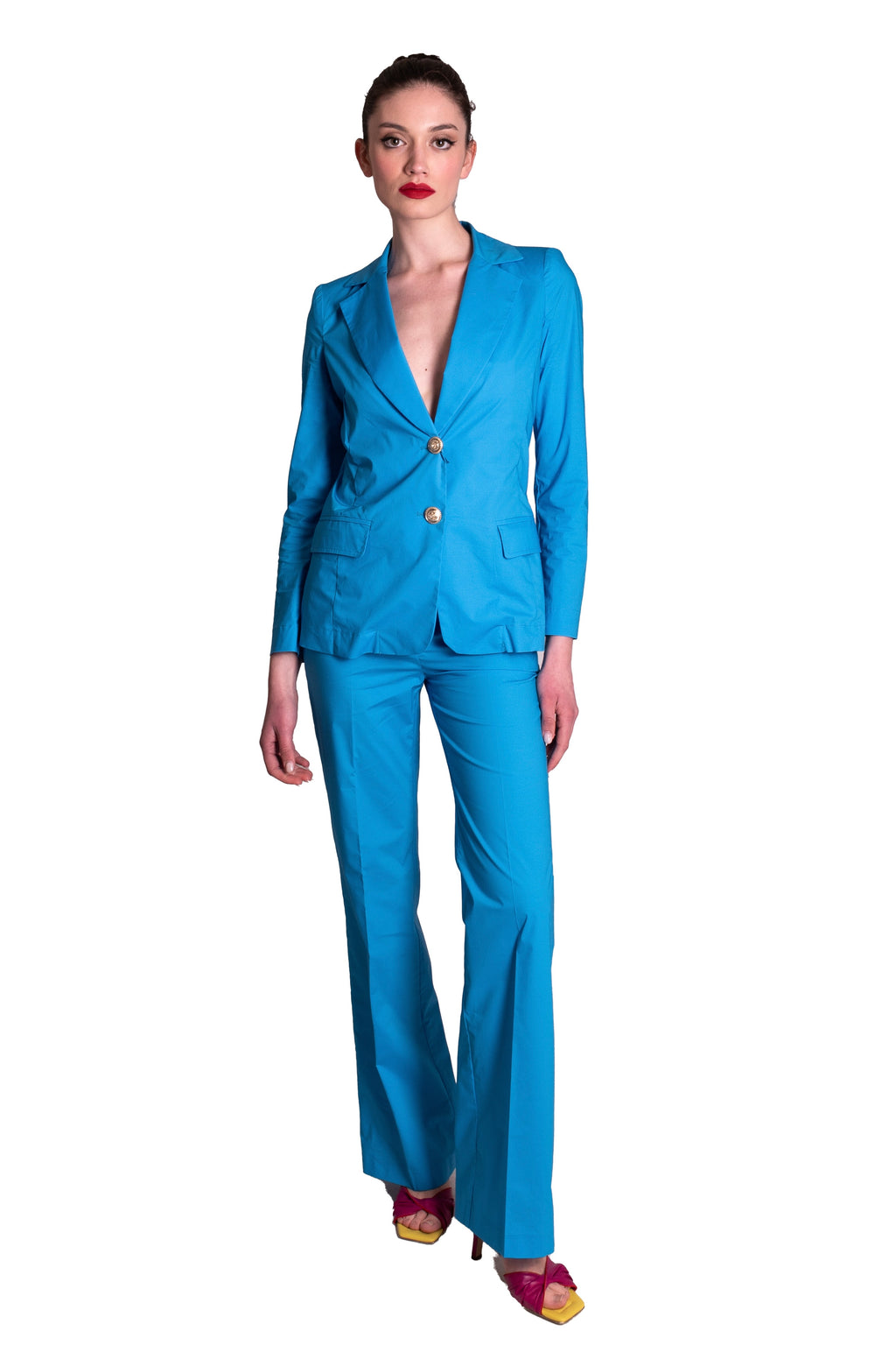 Pantalone a trombetta in cotone stretch CLO'