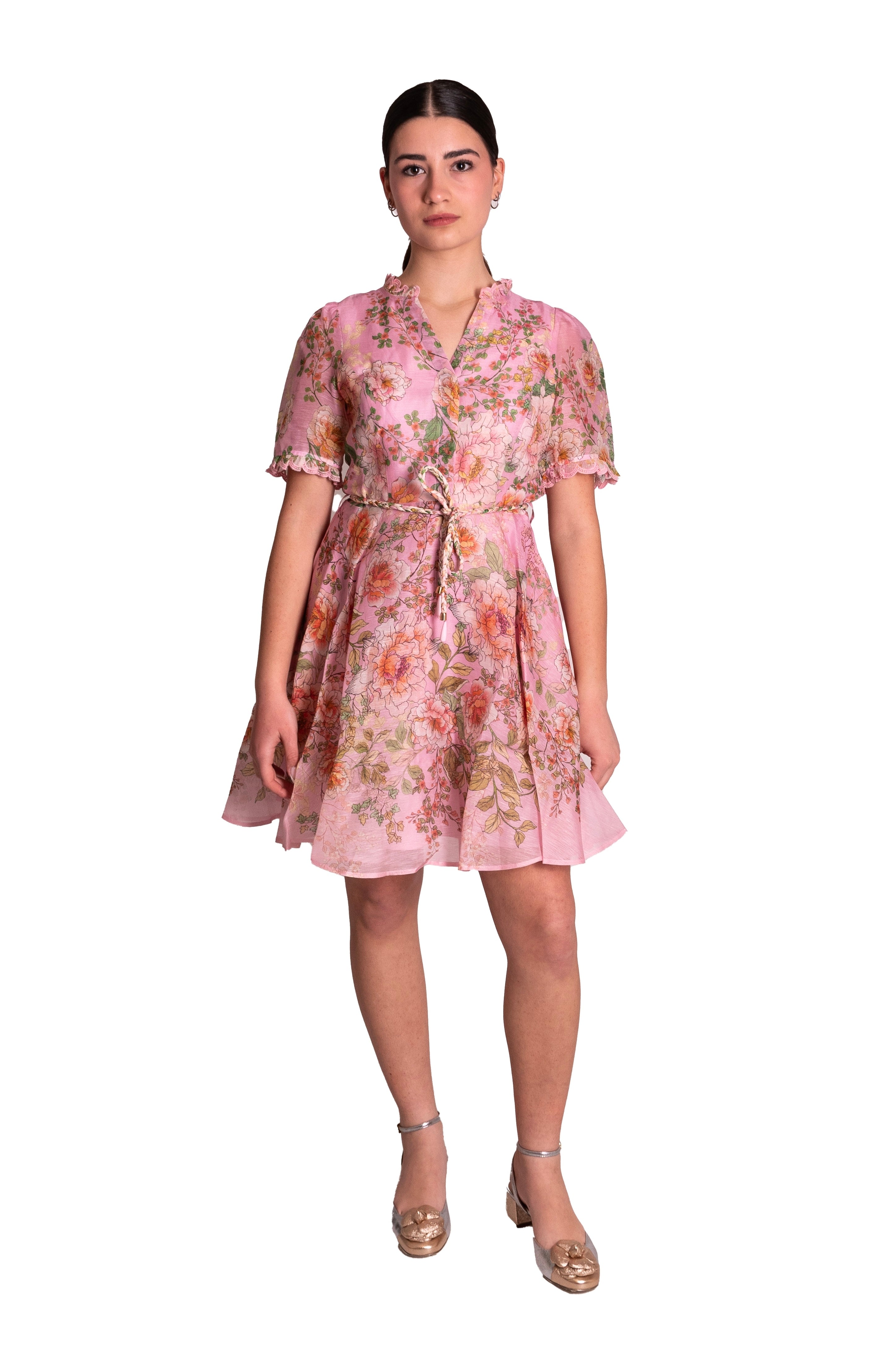 Abito a ruota in organza floreale HALE BOB