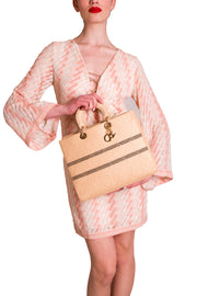Borsa con doppio manico in rafia PHO