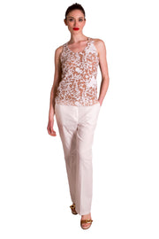 Top in tulle stretch con ricami Z.O.E.