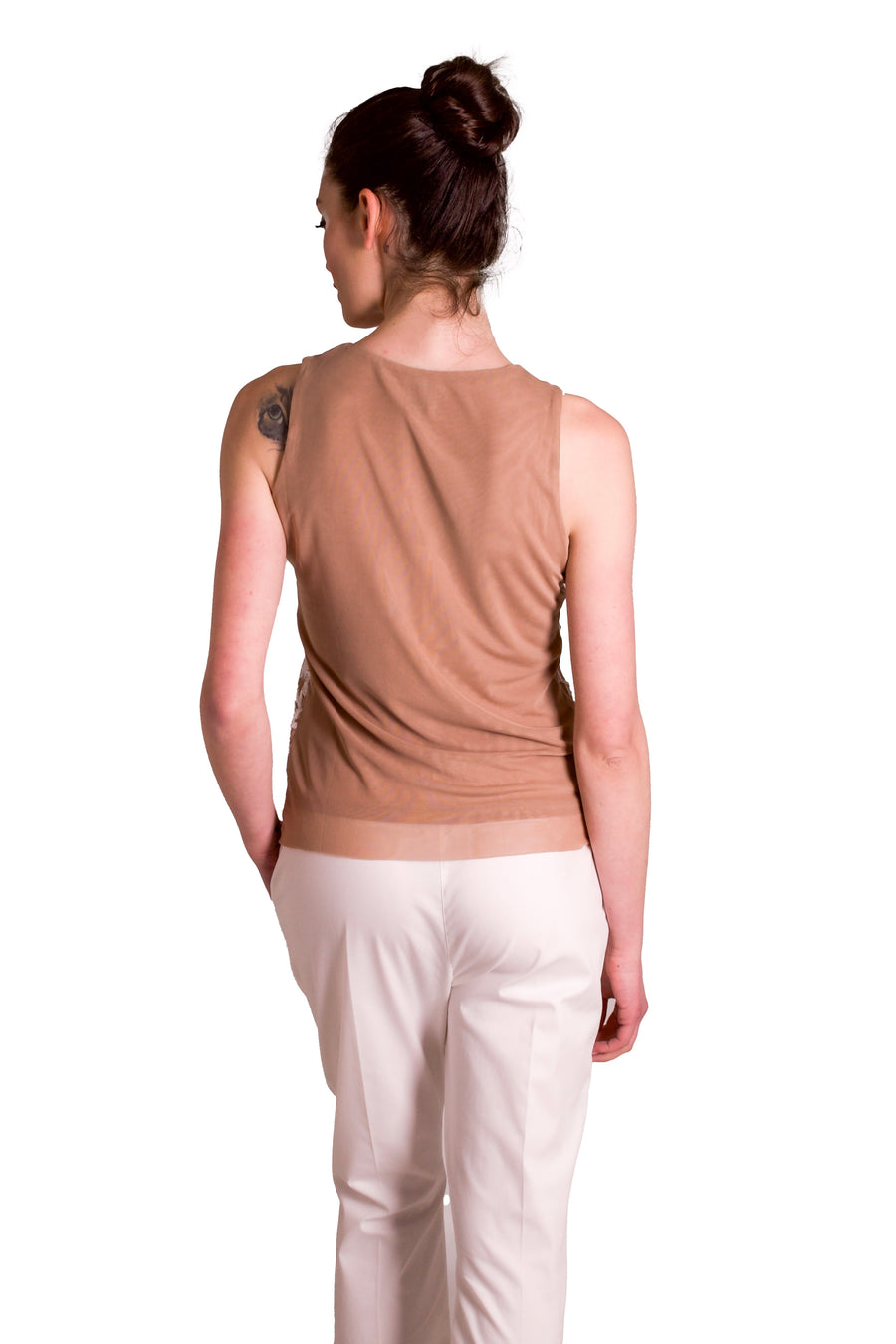Top in tulle stretch con ricami Z.O.E.