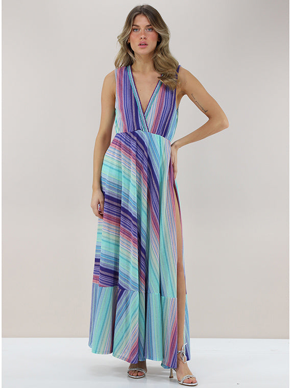 Abito lungo in maglia con filo lurex PHO