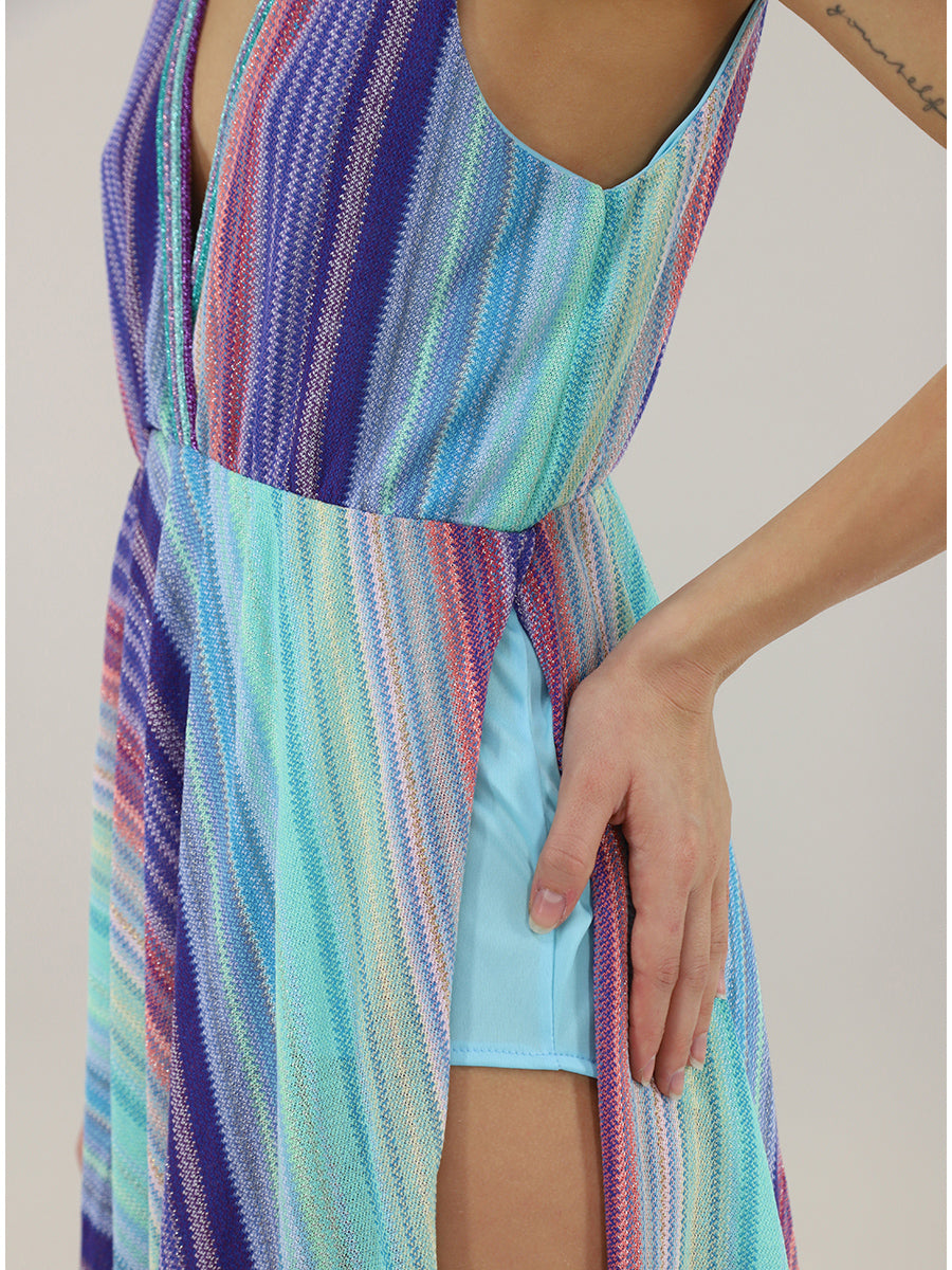 Abito lungo in maglia con filo lurex PHO