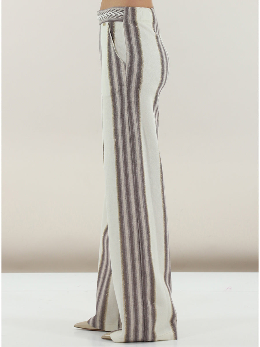 Pantaloni palazzo in tessuto rachel con lurex PHO