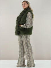 Gilet in finto pelo con inserto in mongolia PHO