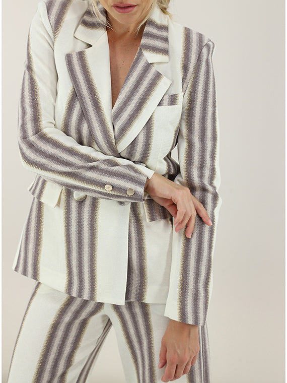 Giacca doppiopetto in tessuto rachel con lurex PHO