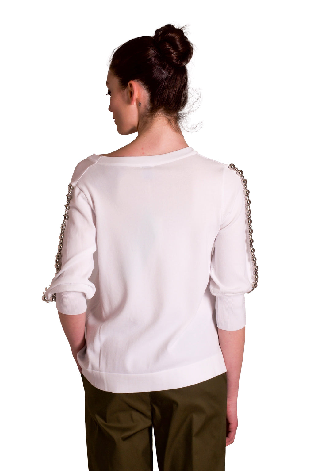 Cardigan in viscosa applicazioni perle Z.O.E.