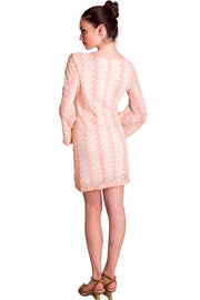 Abito corto in maglia traforata con filo lurex PHO