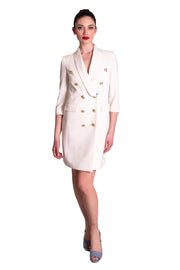 Abito robe-manteau in cady bianco CLO'