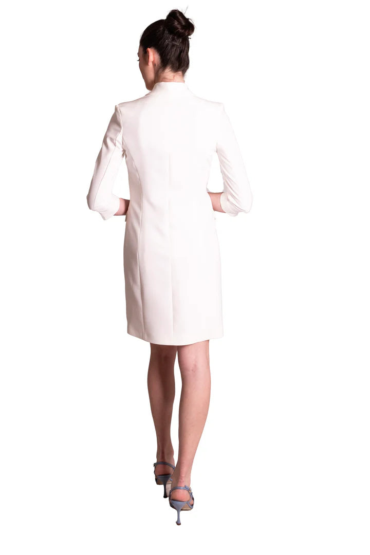 Abito robe-manteau in cady bianco CLO'