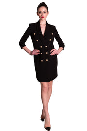 Abito robe-manteau in cady nero CLO'