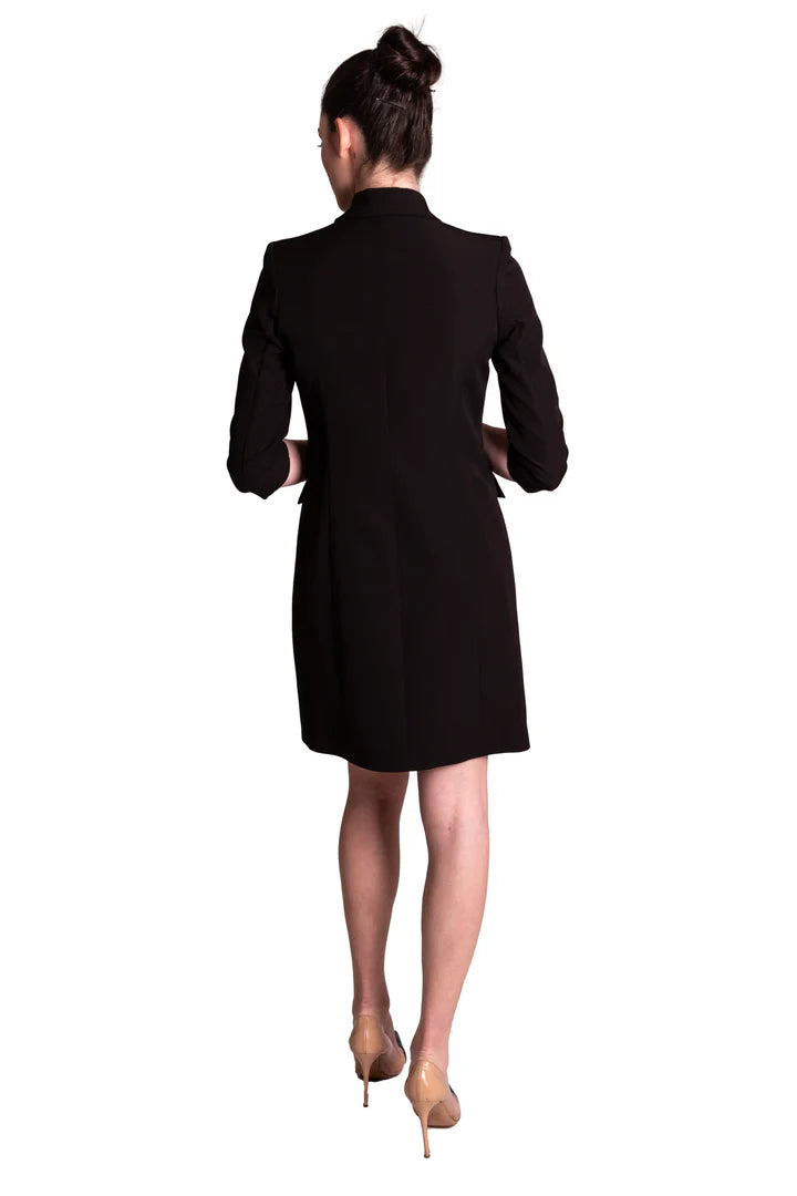 Abito robe-manteau in cady nero CLO'