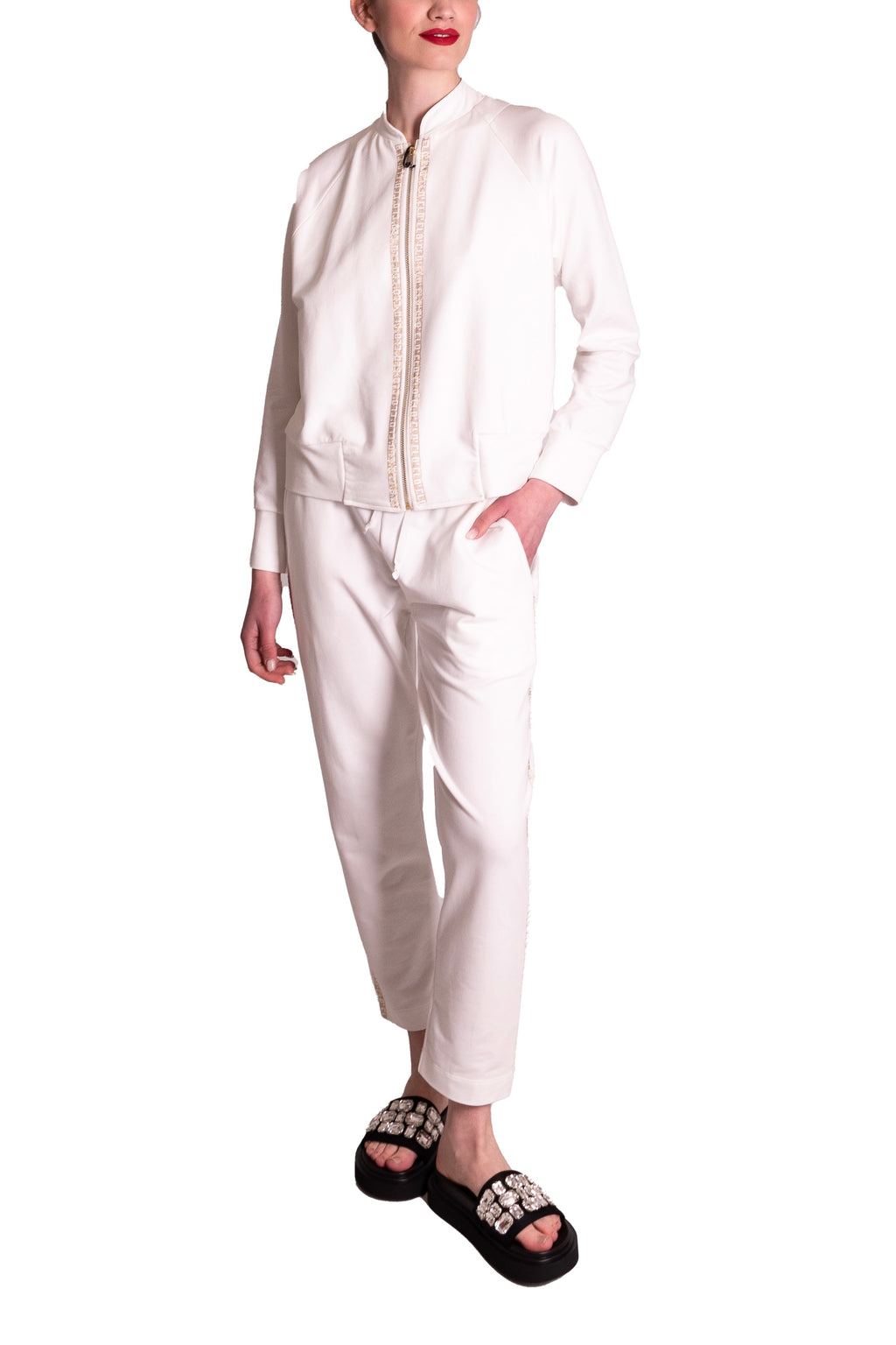 Cardigan di felpa con greca logo CLO'