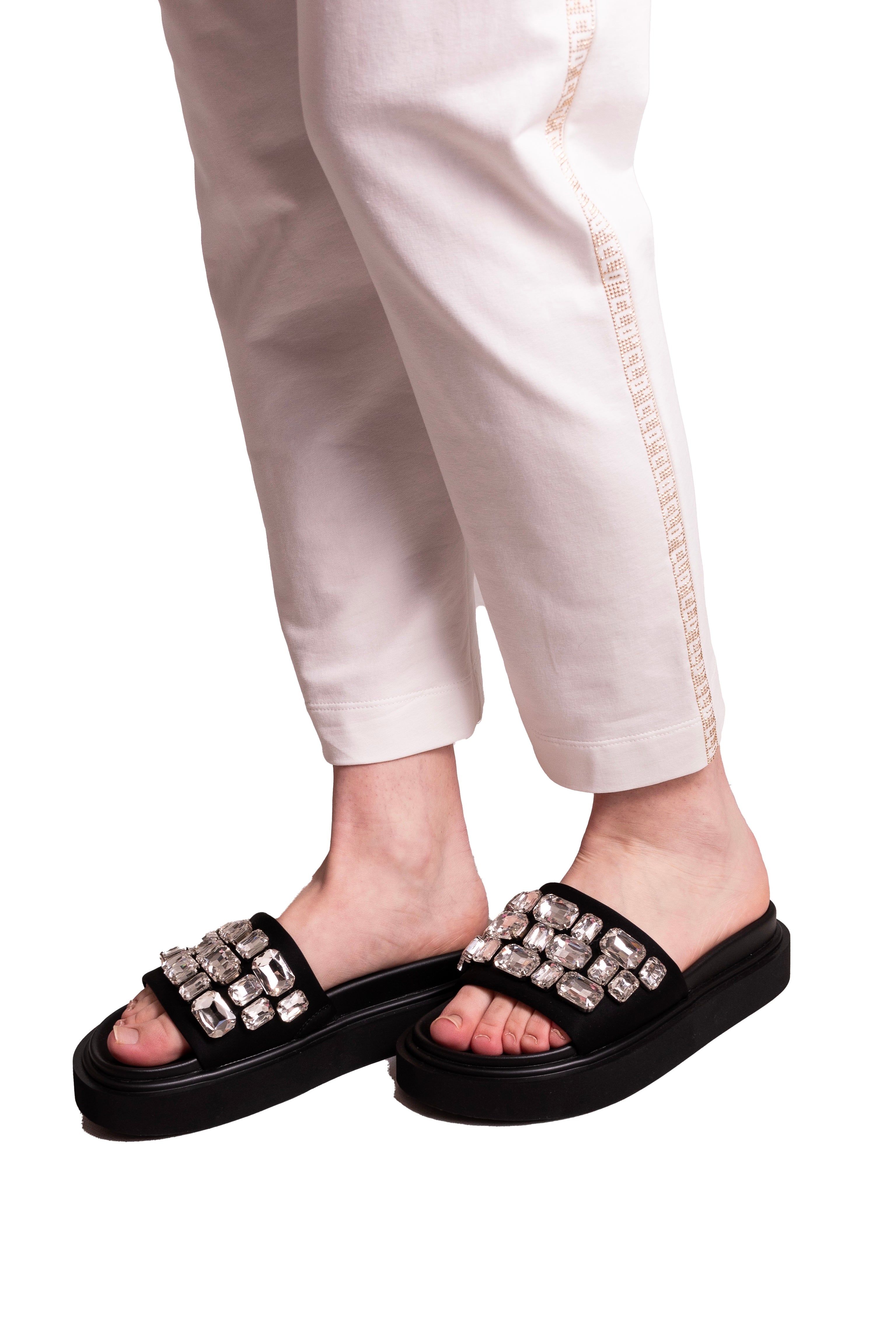 Sandali pietre strass con platform 40mm GOLD&ROUGE